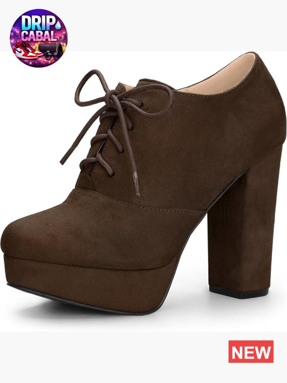Women's Platform Chunky Heel Lace Up Booties Faux Suede